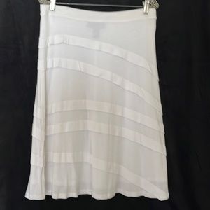 NWOT INC SKIRT - WHITE A-LINE KNIT - L